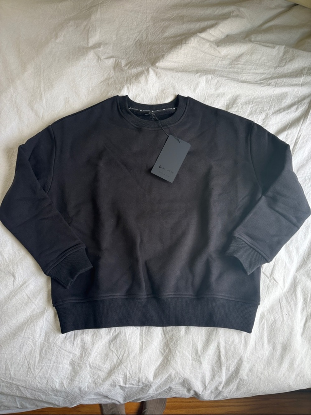 Women's Black Crewneck Sweater - Allwear Organic Cotton Pullover